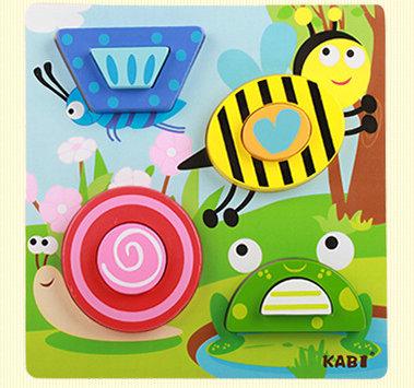Wooden 3D Chunky Insects Shapes Puzzle