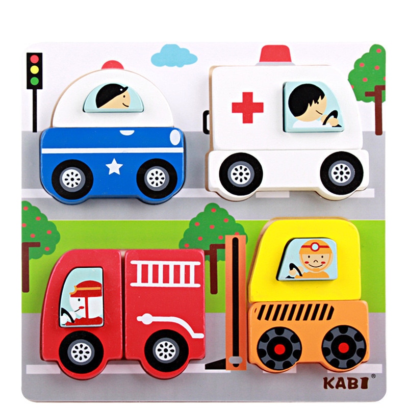 Wooden 3D Chunky Vehicles  Puzzle