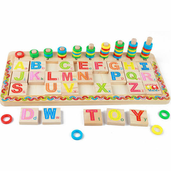 Wooden Alphabet & Number Logarithm Board