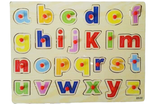 Wooden Alphabet Lowercase Peg Puzzle