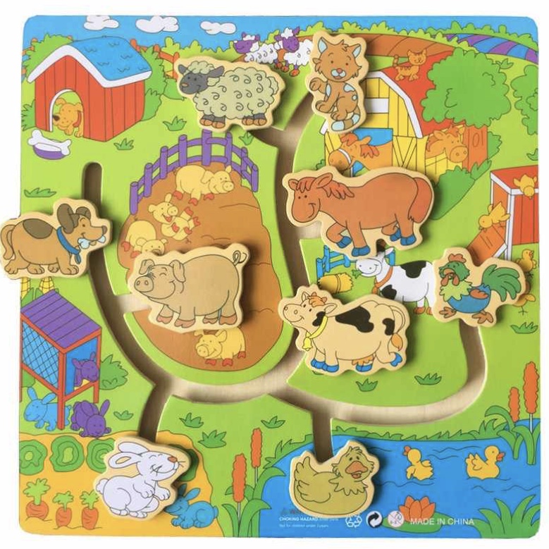 Wooden Animal Home Maze