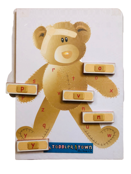 Wooden Band-Aid Uppercase Letter Matching Game