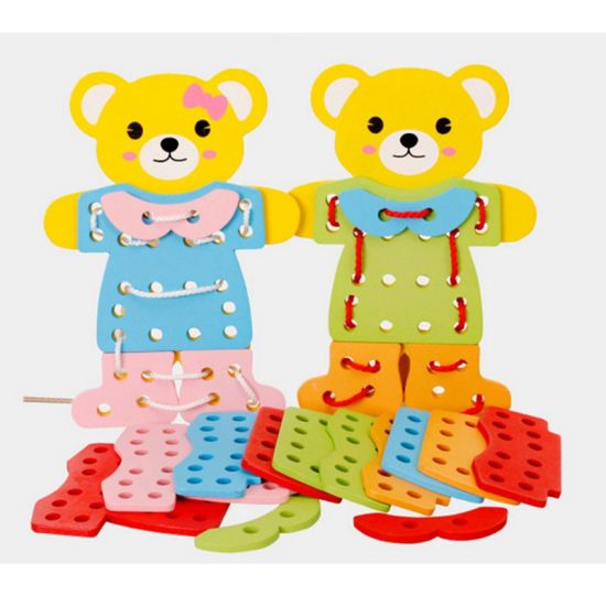 Wooden Bear Dress Up Lacing