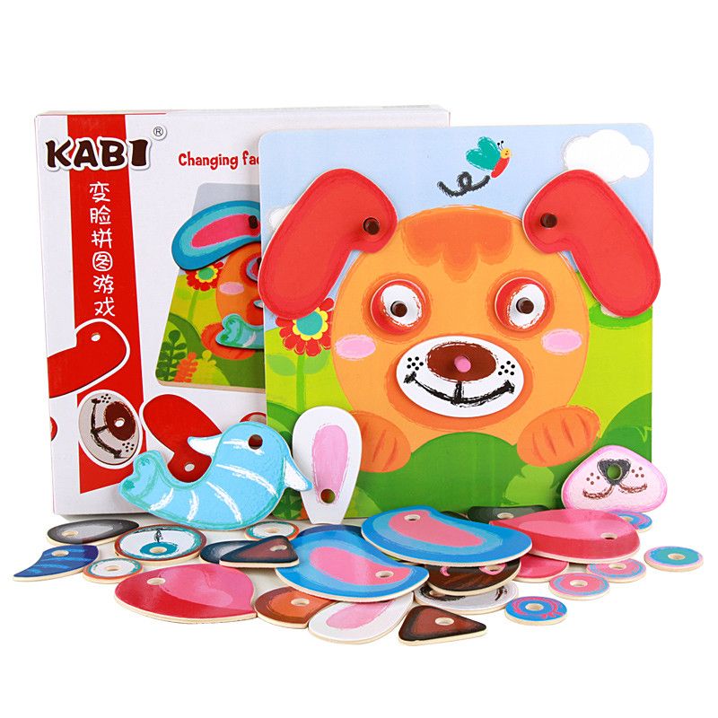 Wooden Changing Face Of Animals Puzzle