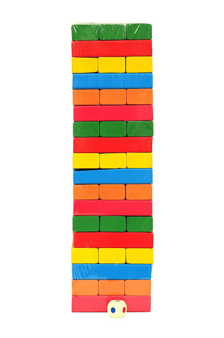 Wooden Colour Jenga Blocks