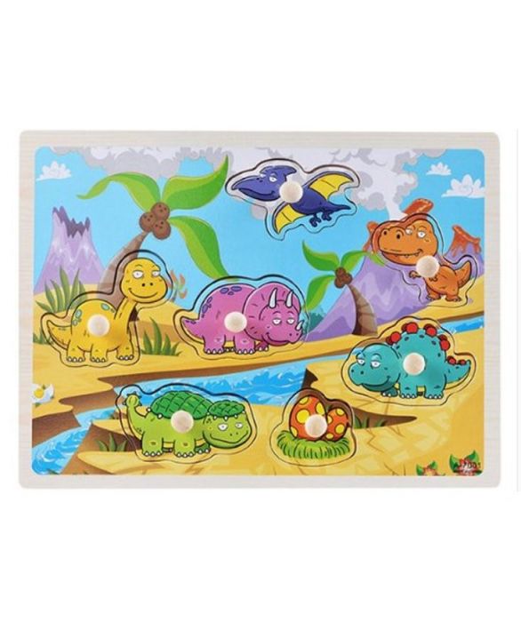 Wooden Dinosaur Peg Puzzle