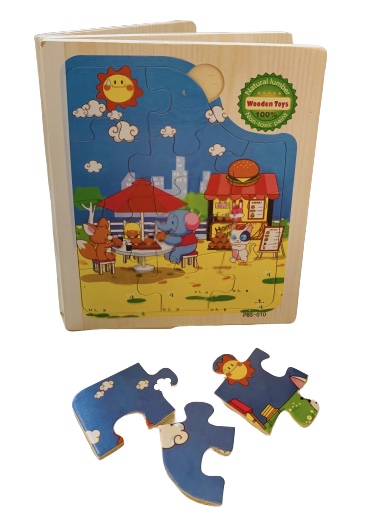 Wooden Elephant And Squirrel Jigsaw Puzzle Book