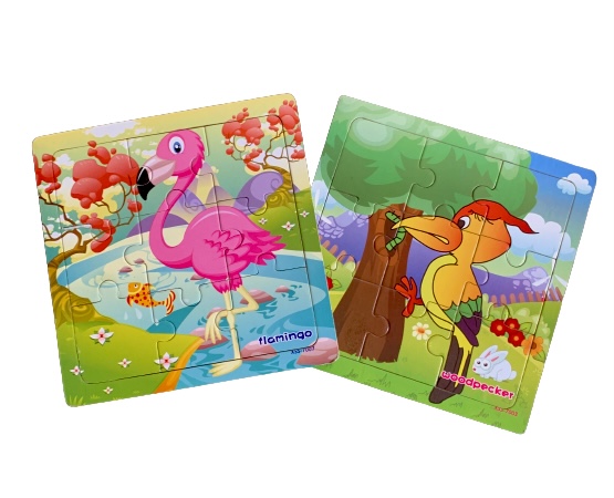 Wooden Flamingo & Woodepecker Jigsaw Puzzle