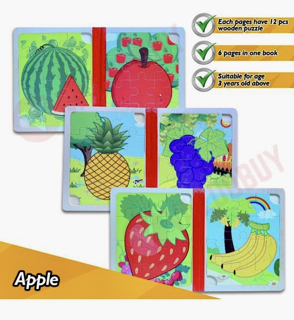 Wooden Fruits Jigsaw Puzzle Book