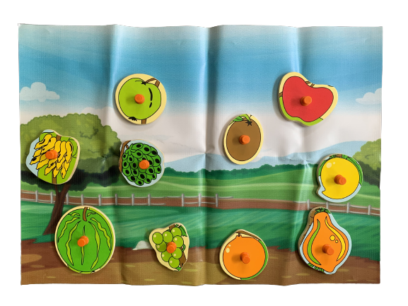 Wooden Fruits Pick-N-Place Mat