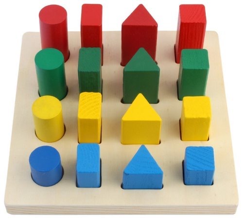 Wooden Geometric Shape Sorter Blocks