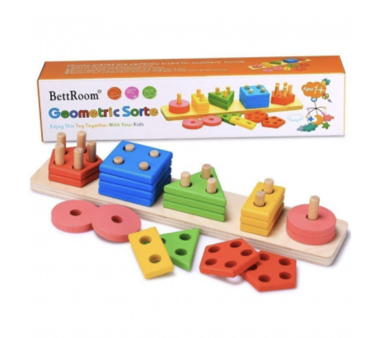 Wooden Geometric Shapes  Sort