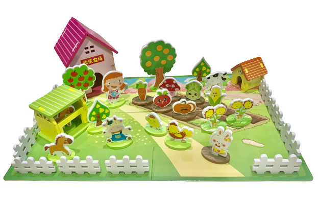 Wooden Happy Farm 3D Pretend Play