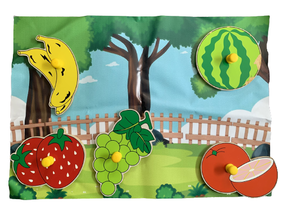Wooden Jumbo Fruits Pick-N-Place Mat