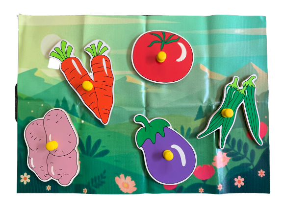 Wooden Jumbo Vegetable Pick-N-Place Mat