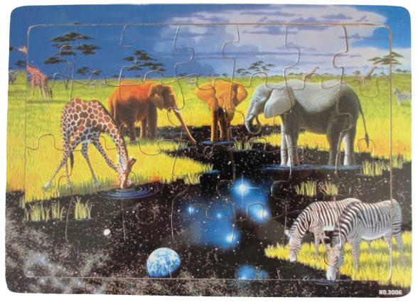 Wooden Jungle Animals Jigsaw Puzzle