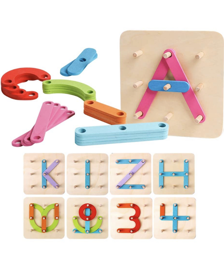 Wooden Letter & Number Construction Puzzle