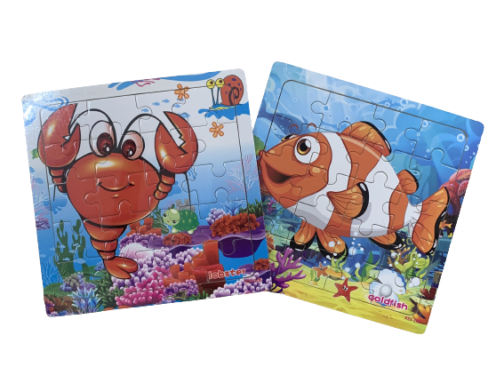 Wooden Lobster & Goldfish Jigsaw Puzzle