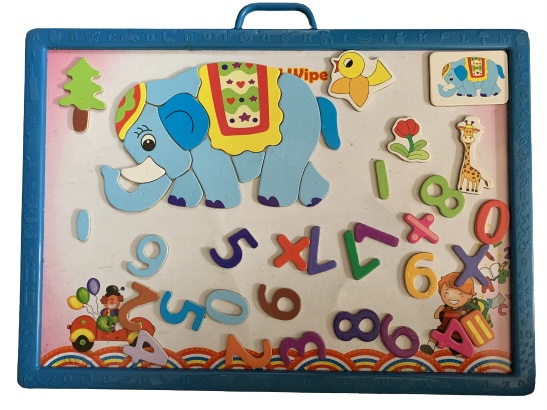 Wooden Magnetic Numbers Puzzle Board