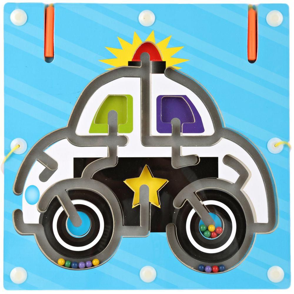 Wooden Magnetic Pen Police Car Labyrinth Puzzle