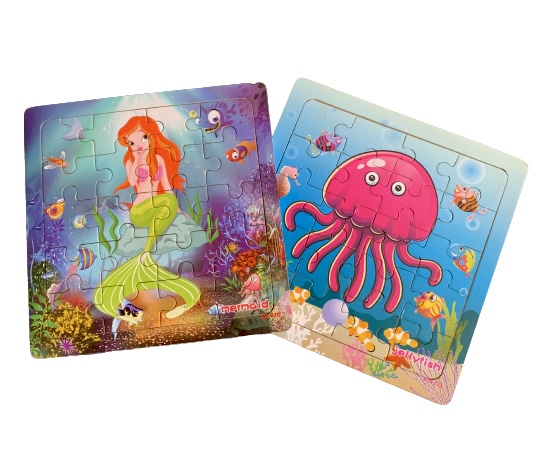 Wooden Mermaid & Jellyfish Jigsaw Puzzle