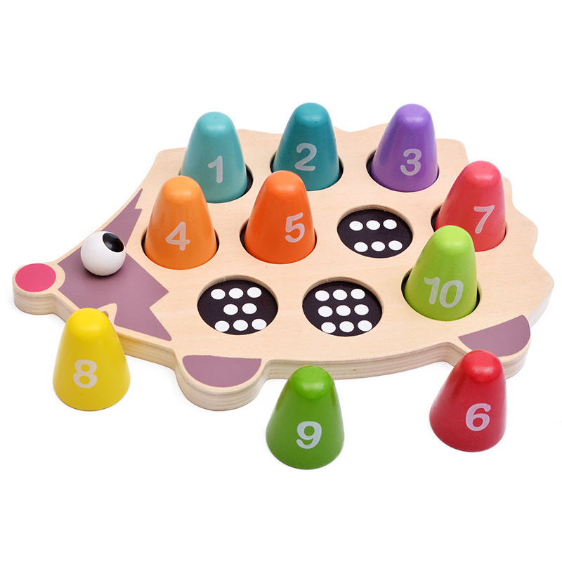 Wooden Number Hedgehog