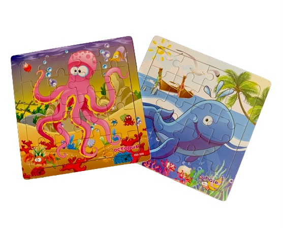 Wooden Octopus & Whale Jigsaw Puzzle