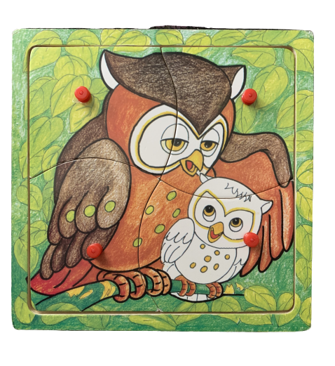 Wooden Owl And Baby Puzzle