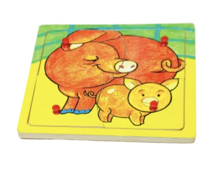 Wooden Pig And Baby Puzzle