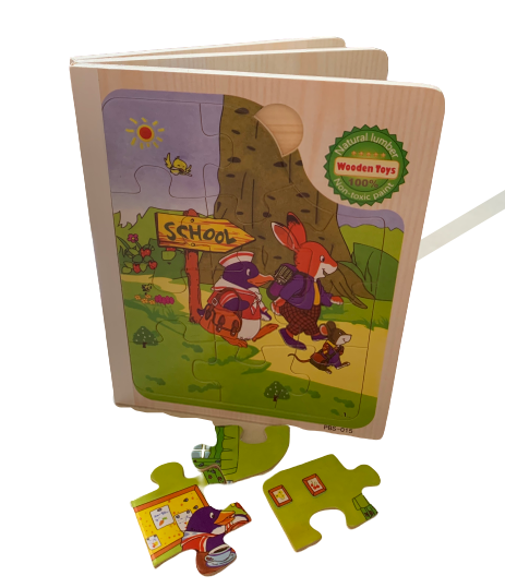Wooden Rabbit And Duck Jigsaw Puzzle Book