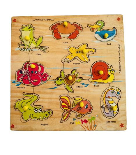 Wooden Sea Creature Peg Puzzle