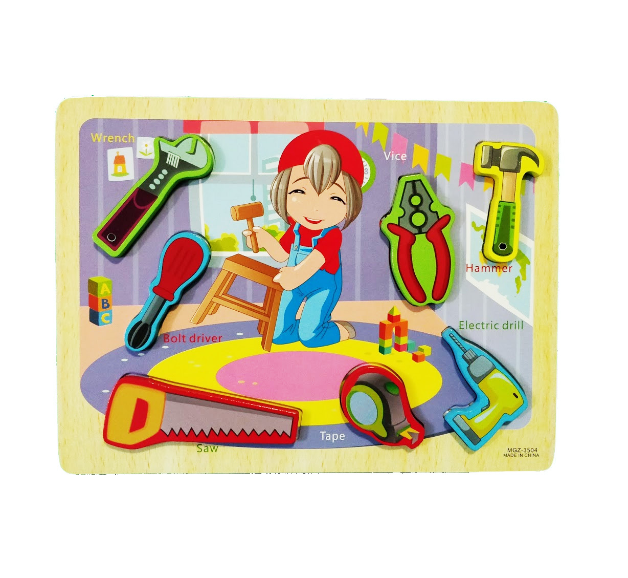 Wooden Tool Chunky Peg Puzzle
