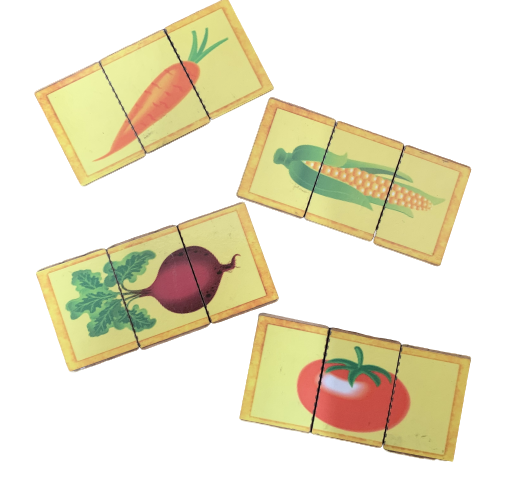Wooden Vegetables 3-pcs Puzzle