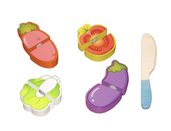 Wooden Vegetables Cutting Set