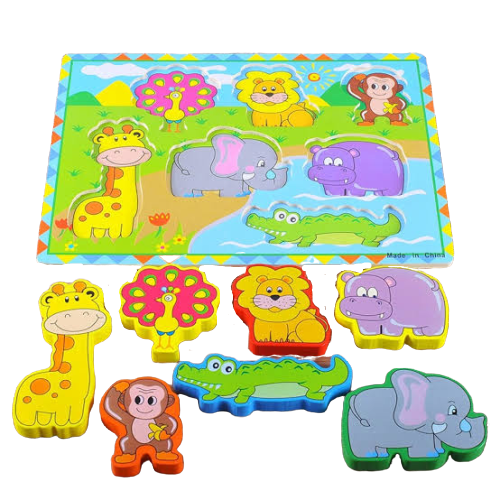 Wooden Wild Animals Chunky Puzzle